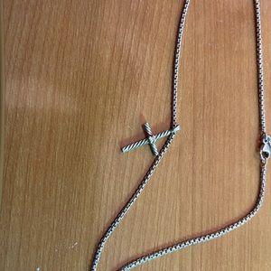 David Yurman cable cross necklace with diamond